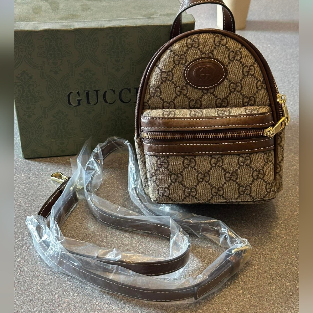 ♡♡♡ Brown Mini Backpack With Box